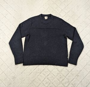 The North Face Sweater Men's M Blue Navy Crestview Wool Blend Crew Rib Trim